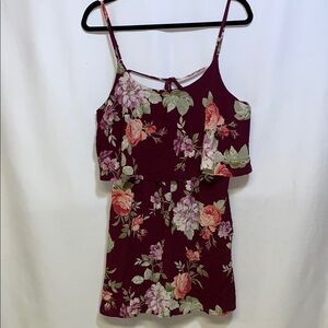 Emerald Sundae Burgundy Floral Dress